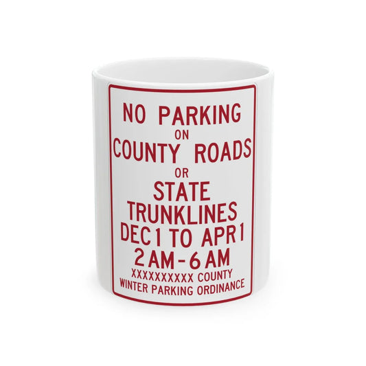 MUTCD-MI R7-13a (Michigan) (Road Sign) White Coffee Mug 11oz - Go Mug Yourself