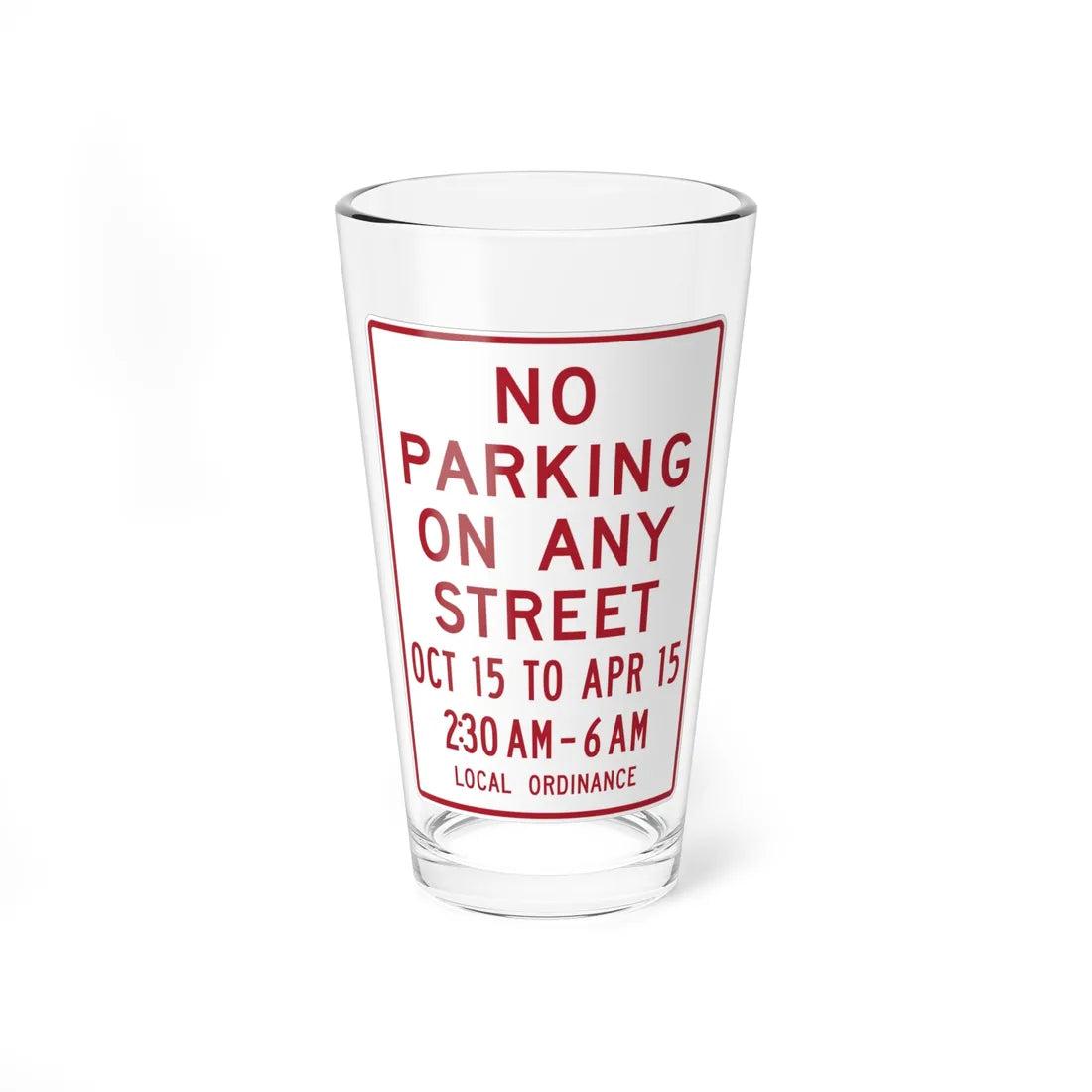 MUTCD-MI R7-13b (Michigan) (Road Sign) Pint Glass 16oz 16oz - Go Mug Yourself