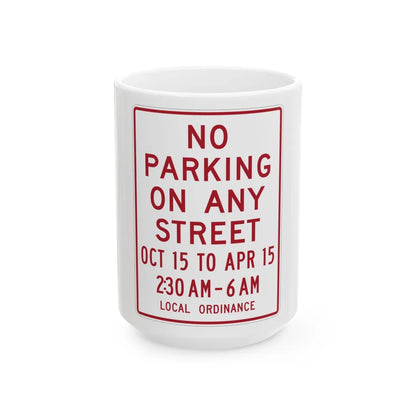 MUTCD-MI R7-13b (Michigan) (Road Sign) White Coffee Mug 15oz - Go Mug Yourself