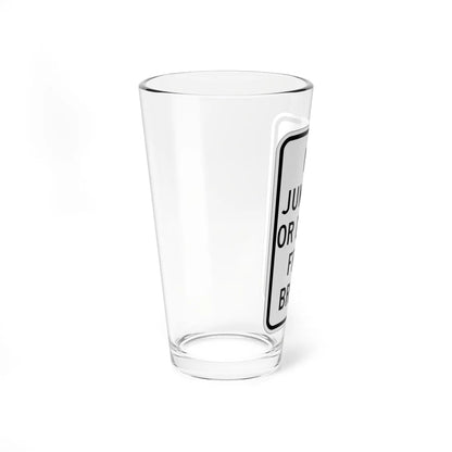 MUTCD-MI R7-16 (Michigan) (Road Sign) Pint Glass 16oz - Go Mug Yourself