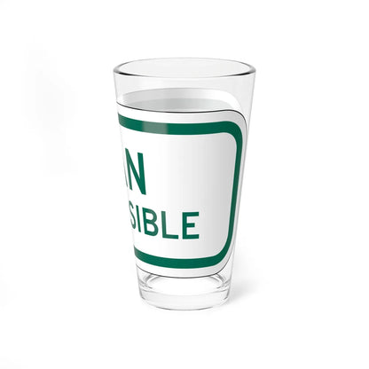 MUTCD-MI R7-8P (Michigan) (Road Sign) Pint Glass 16oz - Go Mug Yourself
