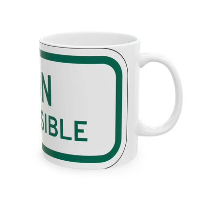 MUTCD-MI R7-8P (Michigan) (Road Sign) White Coffee Mug - Go Mug Yourself