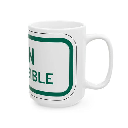 MUTCD-MI R7-8P (Michigan) (Road Sign) White Coffee Mug - Go Mug Yourself