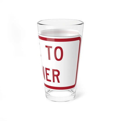 MUTCD-MI R8-3mP (Michigan) (Road Sign) Pint Glass 16oz - Go Mug Yourself