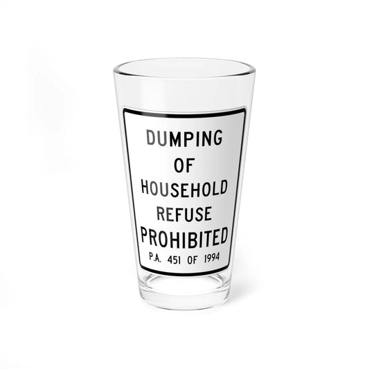 MUTCD-MI R9-15 (Michigan) (Road Sign) Pint Glass 16oz 16oz - Go Mug Yourself