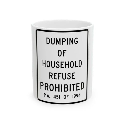 MUTCD-MI R9-15 (Michigan) (Road Sign) White Coffee Mug 11oz - Go Mug Yourself