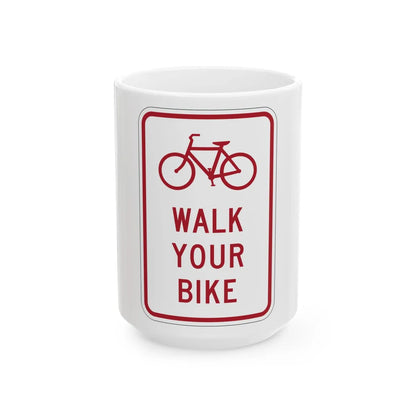 MUTCD-MI R9-6a (Michigan) (Road Sign) White Coffee Mug 15oz - Go Mug Yourself