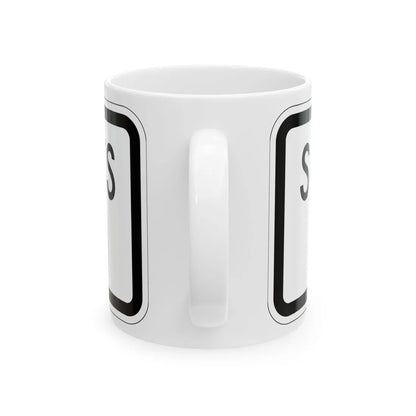 MUTCD-MI S4-1aP (Michigan) (Road Sign) White Coffee Mug - Go Mug Yourself