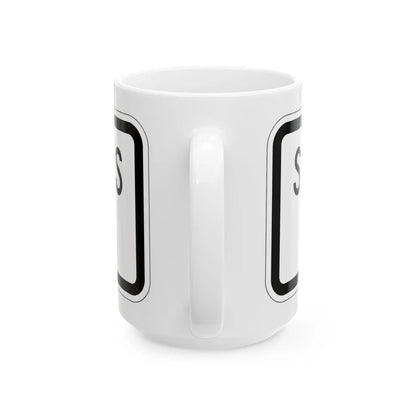 MUTCD-MI S4-1aP (Michigan) (Road Sign) White Coffee Mug - Go Mug Yourself
