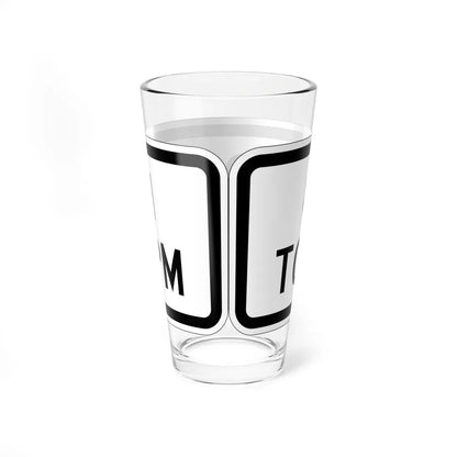 MUTCD-MI S4-1P (Michigan) (Road Sign) Pint Glass 16oz - Go Mug Yourself