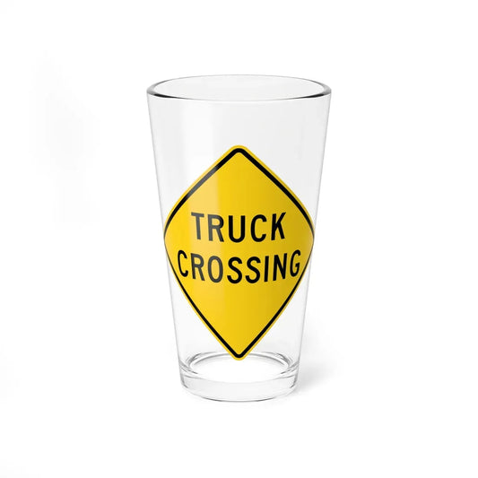 MUTCD-MI W11-10a (Michigan) (Road Sign) Pint Glass 16oz 16oz - Go Mug Yourself