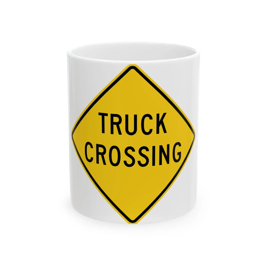 MUTCD-MI W11-10a (Michigan) (Road Sign) White Coffee Mug 11oz - Go Mug Yourself