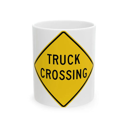 MUTCD-MI W11-10a (Michigan) (Road Sign) White Coffee Mug 11oz - Go Mug Yourself