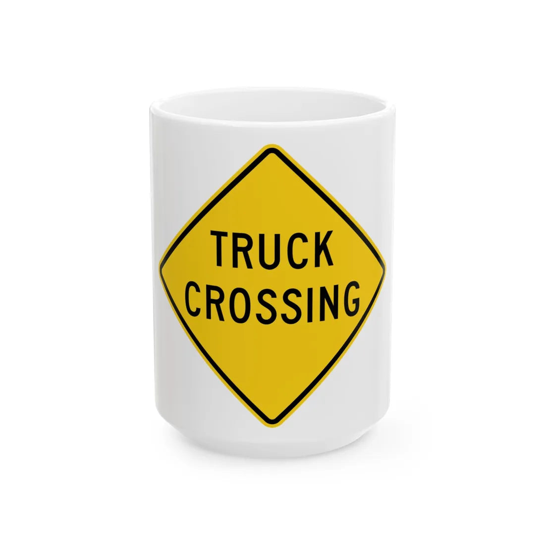 MUTCD-MI W11-10a (Michigan) (Road Sign) White Coffee Mug 15oz - Go Mug Yourself