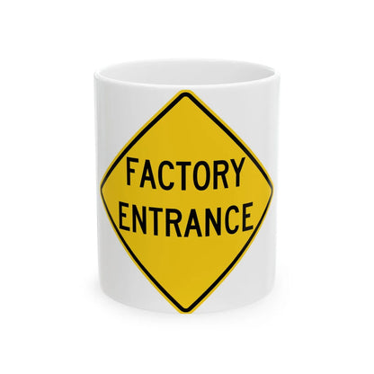 MUTCD-MI W11-10b (Michigan) (Road Sign) White Coffee Mug 11oz - Go Mug Yourself