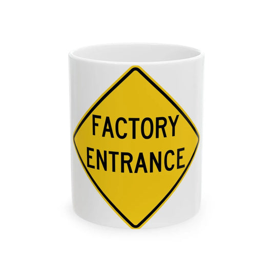 MUTCD-MI W11-10b (Michigan) (Road Sign) White Coffee Mug 11oz - Go Mug Yourself