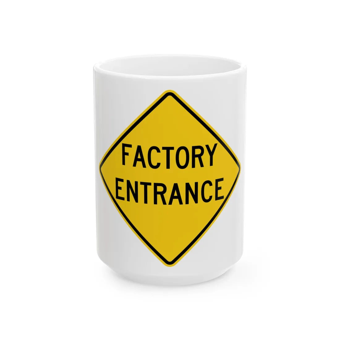 MUTCD-MI W11-10b (Michigan) (Road Sign) White Coffee Mug 15oz - Go Mug Yourself