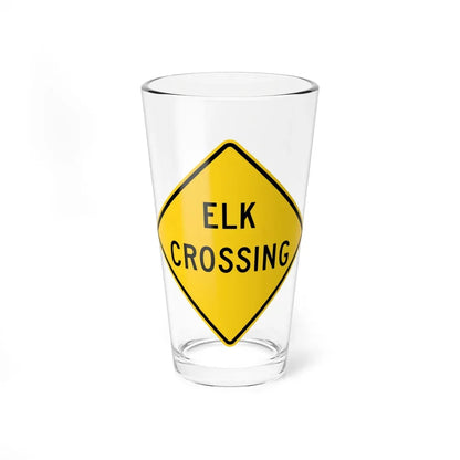 MUTCD-MI W11-20a (Michigan) (Road Sign) Pint Glass 16oz 16oz - Go Mug Yourself