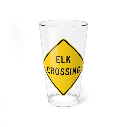 MUTCD-MI W11-20a (Michigan) (Road Sign) Pint Glass 16oz 16oz - Go Mug Yourself