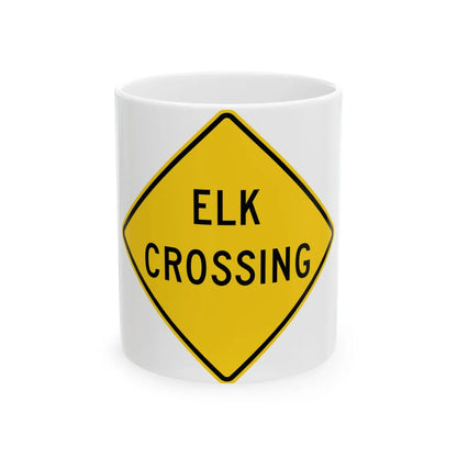 MUTCD-MI W11-20a (Michigan) (Road Sign) White Coffee Mug 11oz - Go Mug Yourself