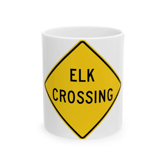 MUTCD-MI W11-20a (Michigan) (Road Sign) White Coffee Mug 11oz - Go Mug Yourself
