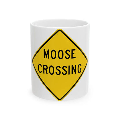 MUTCD-MI W11-21a (Michigan) (Road Sign) White Coffee Mug 11oz - Go Mug Yourself