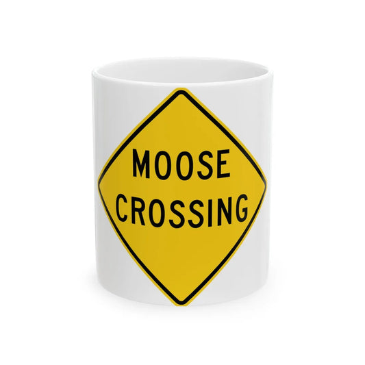 MUTCD-MI W11-21a (Michigan) (Road Sign) White Coffee Mug 11oz - Go Mug Yourself