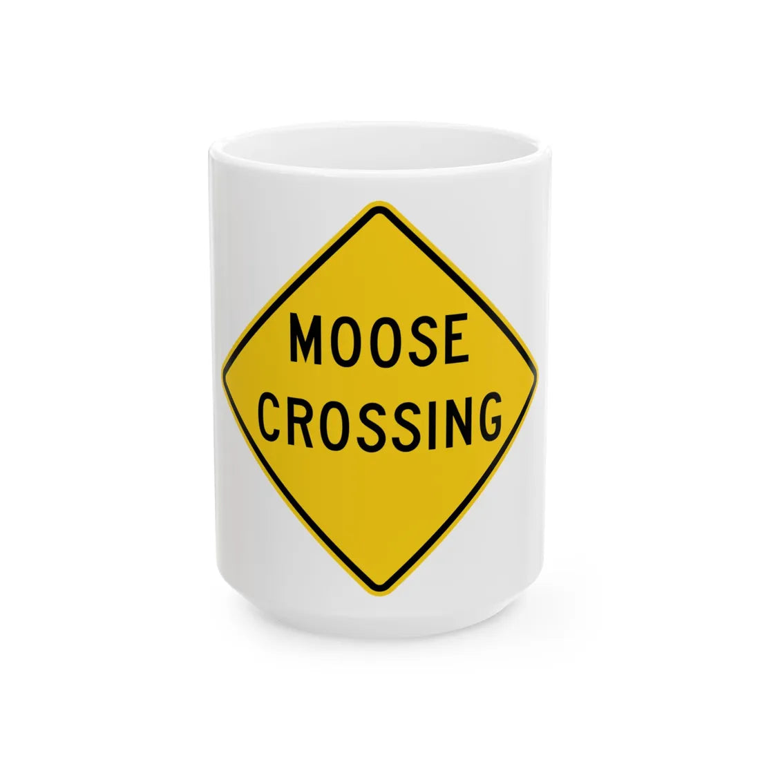 MUTCD-MI W11-21a (Michigan) (Road Sign) White Coffee Mug 15oz - Go Mug Yourself
