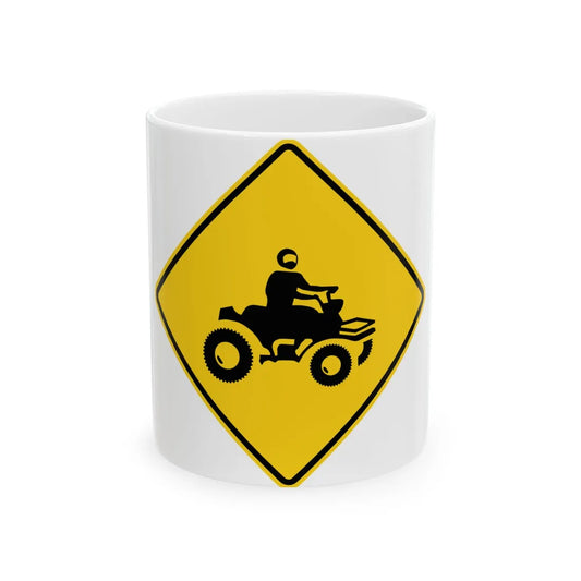 MUTCD-MI W11-23 (Michigan) (Road Sign) White Coffee Mug 11oz - Go Mug Yourself