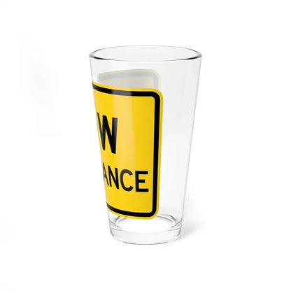 MUTCD-MI W12-2aP (Michigan) (Road Sign) Pint Glass 16oz - Go Mug Yourself