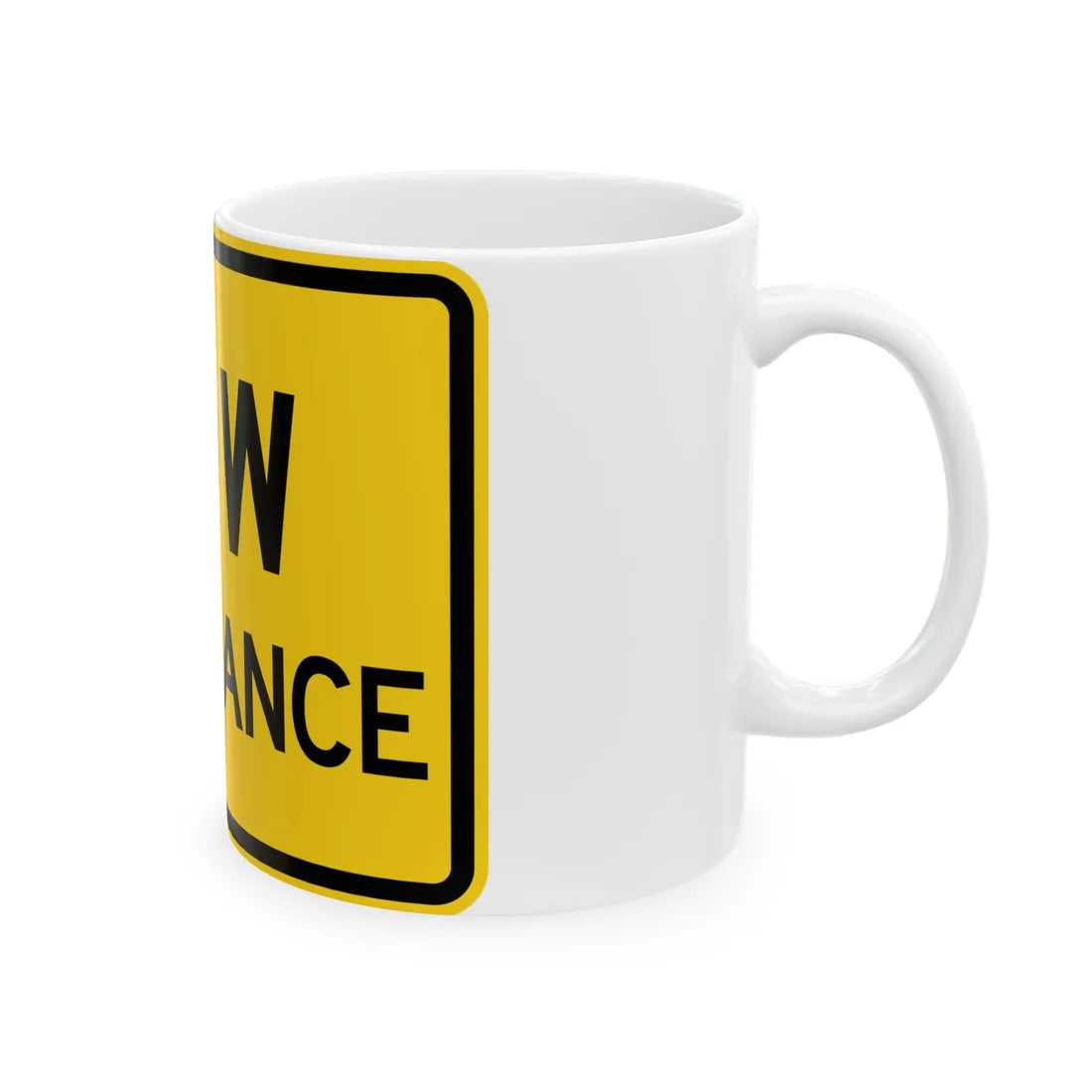 MUTCD-MI W12-2aP (Michigan) (Road Sign) White Coffee Mug - Go Mug Yourself