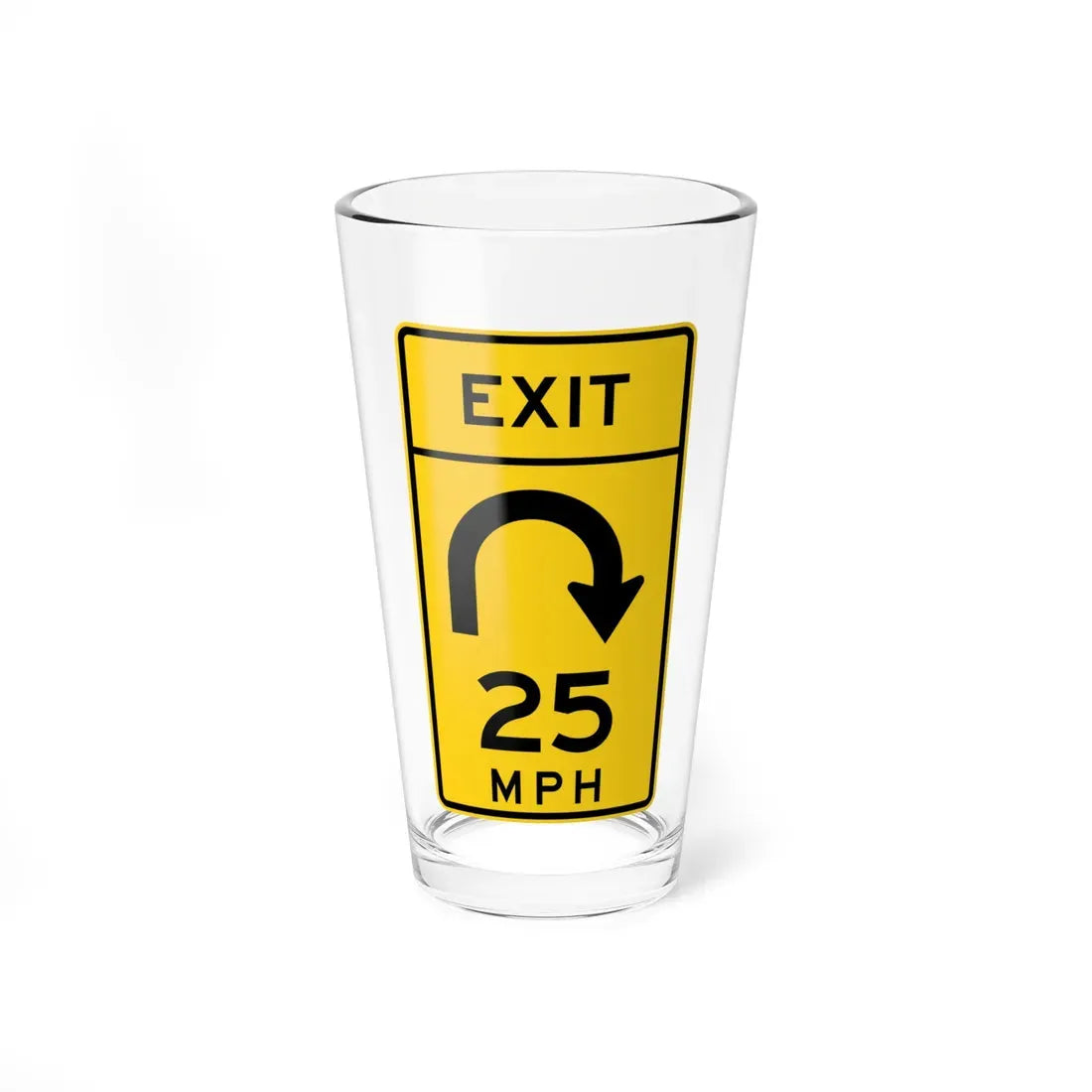 MUTCD-MI W13-6a (Michigan) (Road Sign) Pint Glass 16oz 16oz - Go Mug Yourself