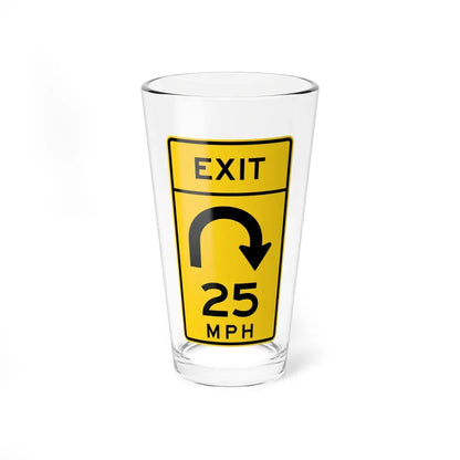 MUTCD-MI W13-6a (Michigan) (Road Sign) Pint Glass 16oz 16oz - Go Mug Yourself