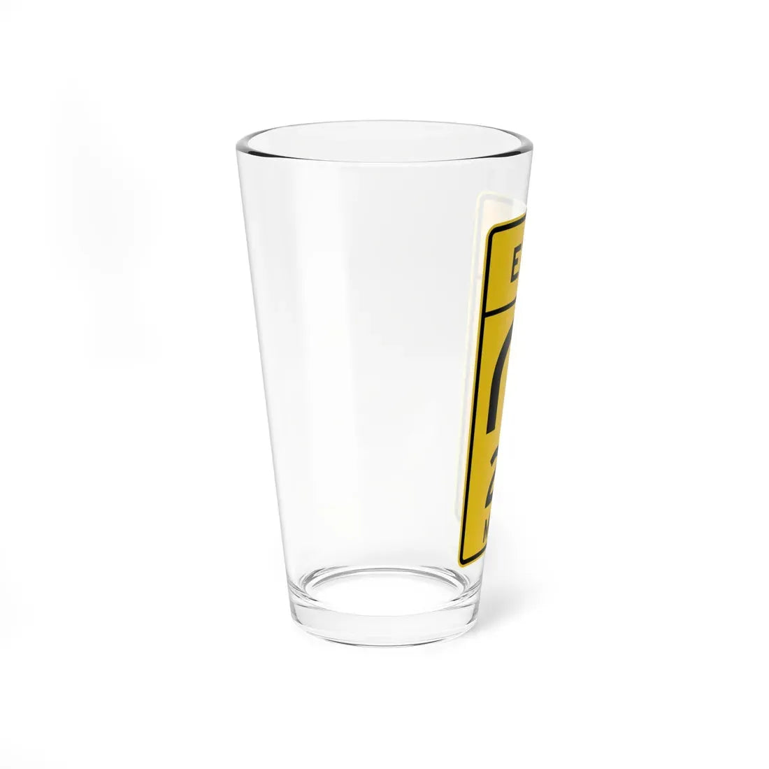 MUTCD-MI W13-6a (Michigan) (Road Sign) Pint Glass 16oz - Go Mug Yourself