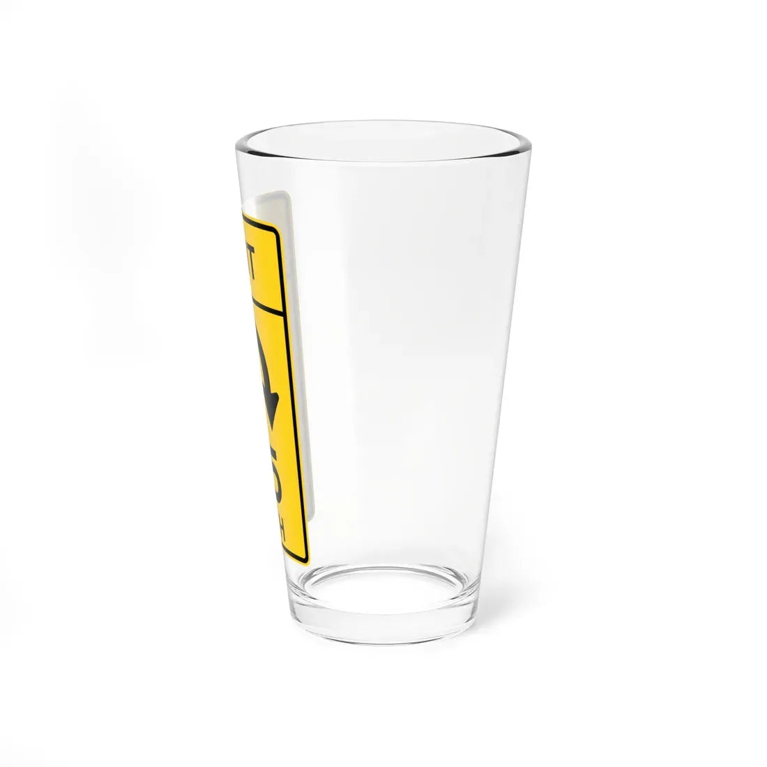 MUTCD-MI W13-6a (Michigan) (Road Sign) Pint Glass 16oz - Go Mug Yourself