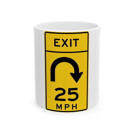MUTCD-MI W13-6a (Michigan) (Road Sign) White Coffee Mug 11oz - Go Mug Yourself