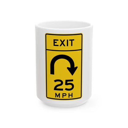 MUTCD-MI W13-6a (Michigan) (Road Sign) White Coffee Mug 15oz - Go Mug Yourself