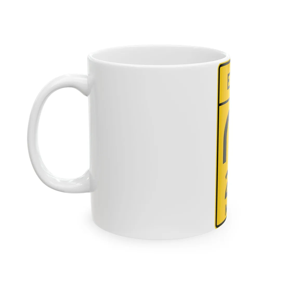 MUTCD-MI W13-6a (Michigan) (Road Sign) White Coffee Mug - Go Mug Yourself