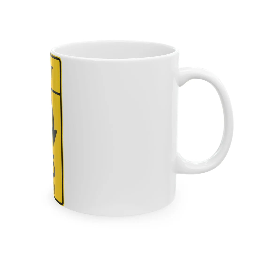 MUTCD-MI W13-6a (Michigan) (Road Sign) White Coffee Mug - Go Mug Yourself