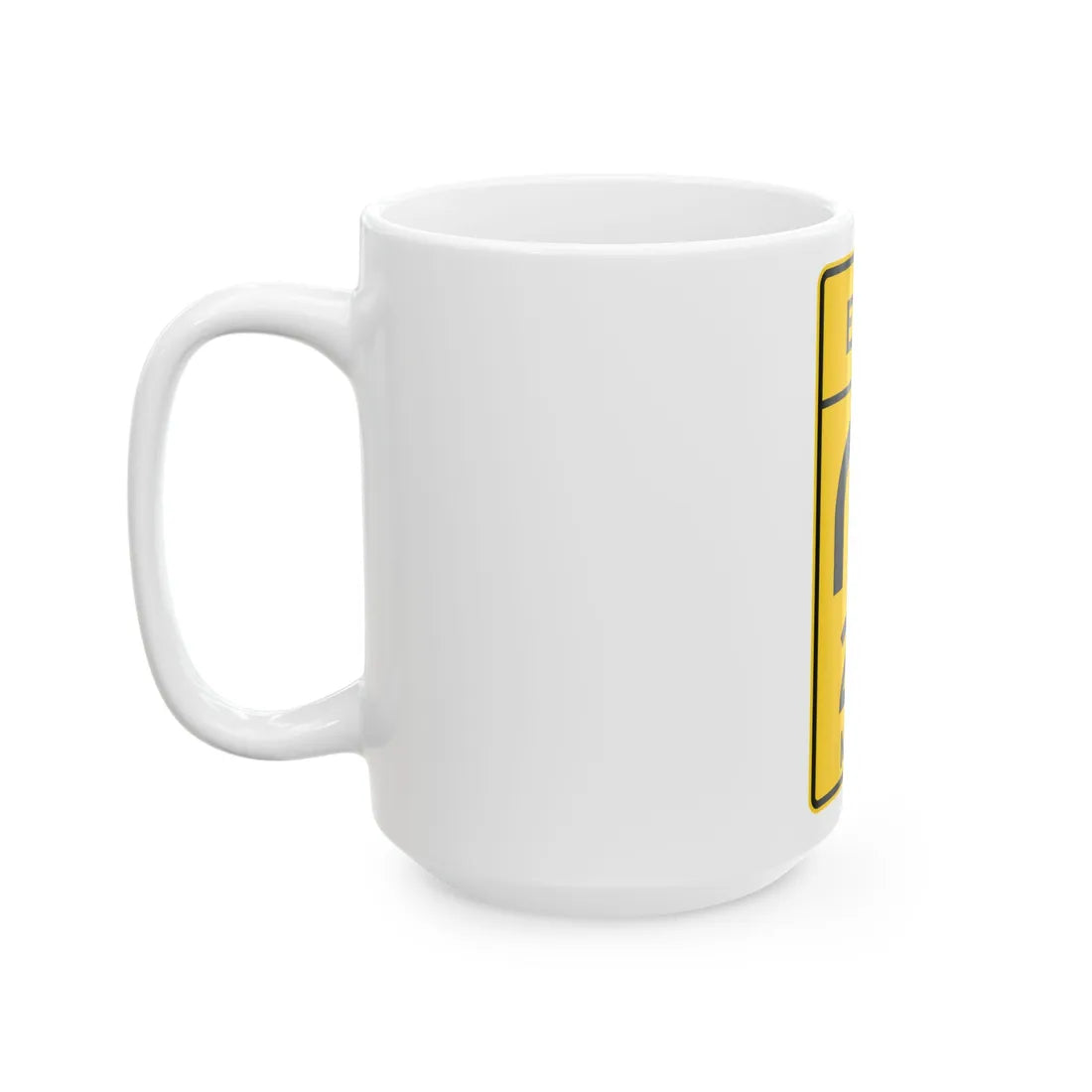 MUTCD-MI W13-6a (Michigan) (Road Sign) White Coffee Mug - Go Mug Yourself