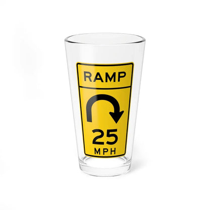 MUTCD-MI W13-7a (Michigan) (Road Sign) Pint Glass 16oz 16oz - Go Mug Yourself