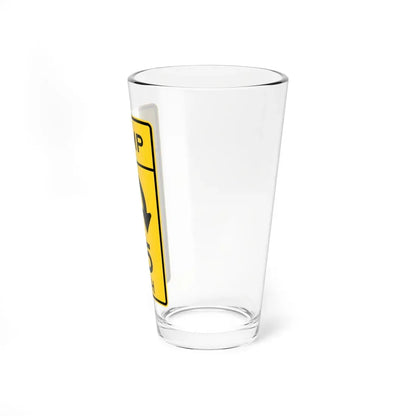 MUTCD-MI W13-7a (Michigan) (Road Sign) Pint Glass 16oz - Go Mug Yourself