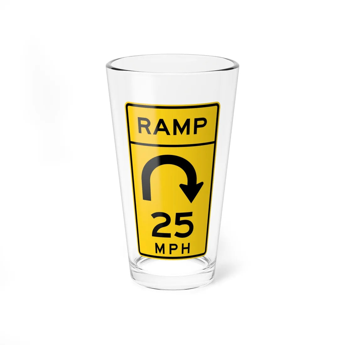 MUTCD-MI W13-7a (Michigan) (Road Sign) Pint Glss 16oz 16oz - Go Mug Yourself