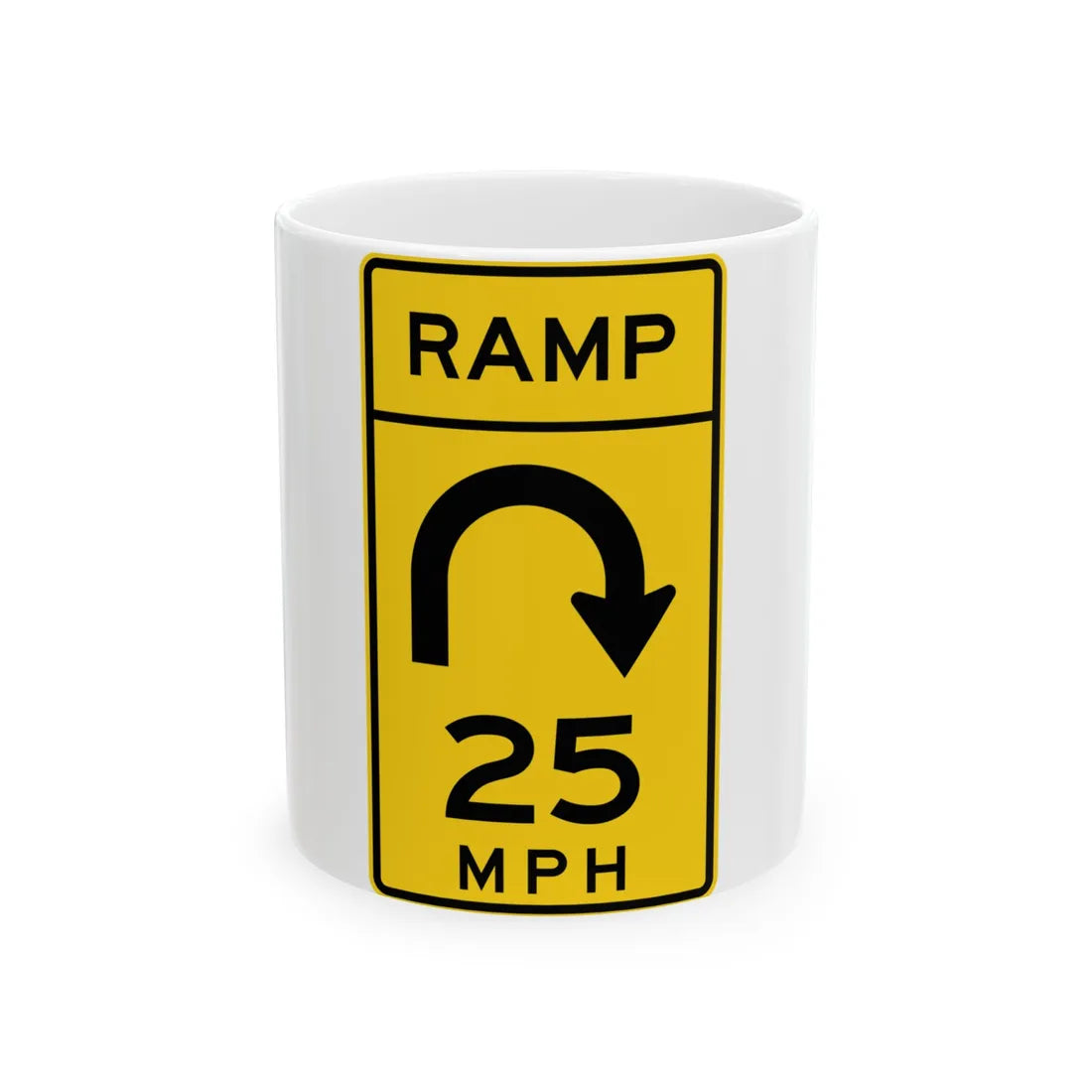 MUTCD-MI W13-7a (Michigan) (Road Sign) White Coffee Mug 11oz - Go Mug Yourself