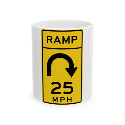 MUTCD-MI W13-7a (Michigan) (Road Sign) White Coffee Mug 11oz - Go Mug Yourself