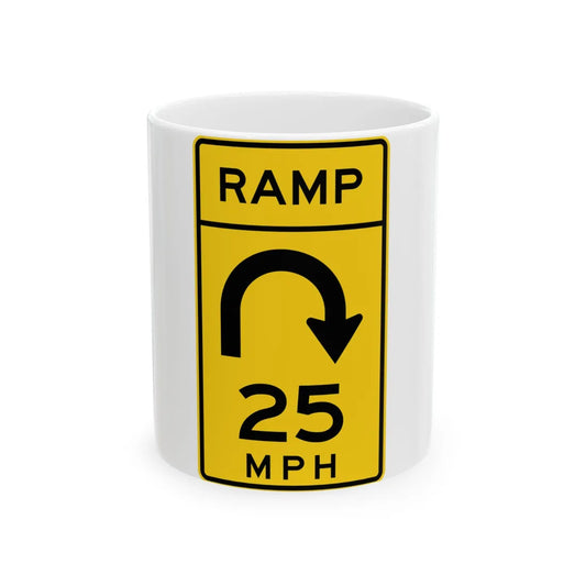 MUTCD-MI W13-7a (Michigan) (Road Sign) White Coffee Mug 11oz - Go Mug Yourself