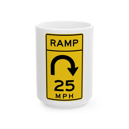 MUTCD-MI W13-7a (Michigan) (Road Sign) White Coffee Mug 15oz - Go Mug Yourself