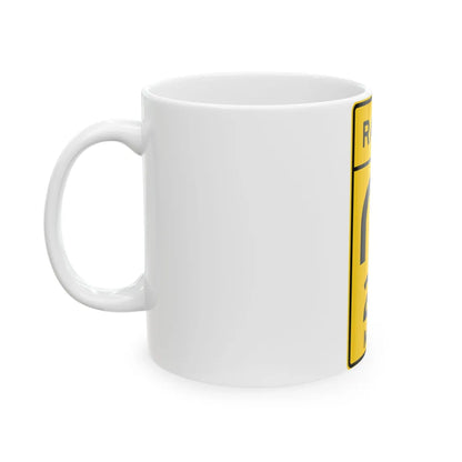 MUTCD-MI W13-7a (Michigan) (Road Sign) White Coffee Mug - Go Mug Yourself