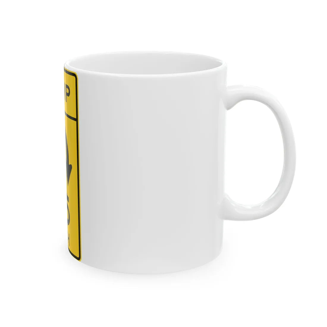 MUTCD-MI W13-7a (Michigan) (Road Sign) White Coffee Mug - Go Mug Yourself