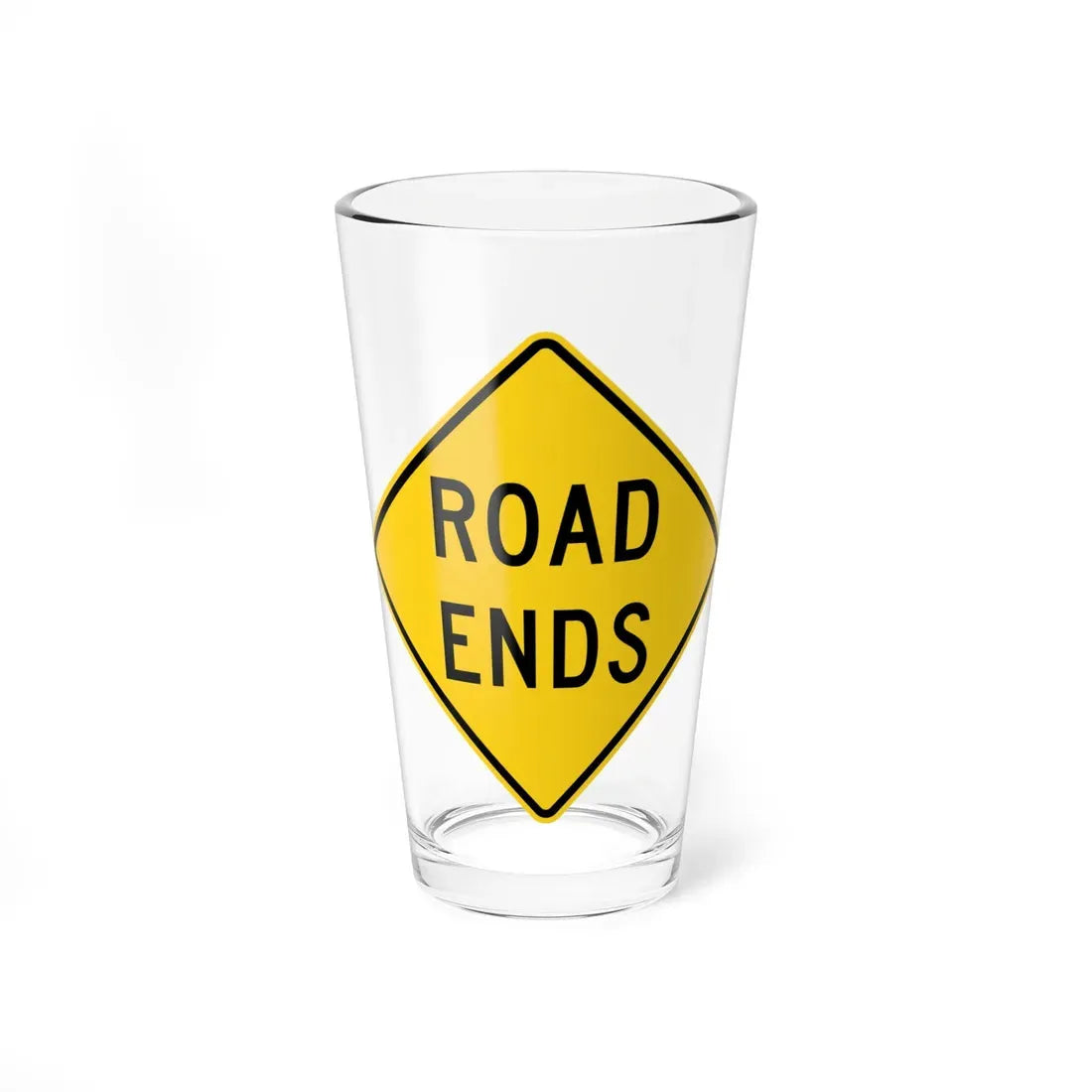 MUTCD-MI W14-2b (Michigan) (Road Sign) Pint Glass 16oz 16oz - Go Mug Yourself